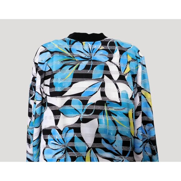 Alfred Dunner Play Date Jacket Womens Size 16 Multicolor Floral Zips Lightweight - Picture 6 of 8